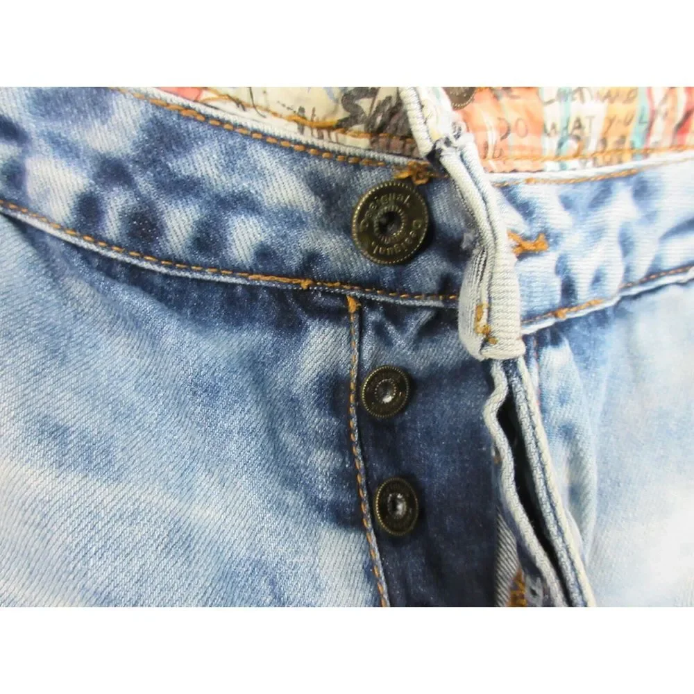 Desigual Pants Mens 36 Blue‎ Denim Jeans Straight Regular Fit Button Fly 36X31